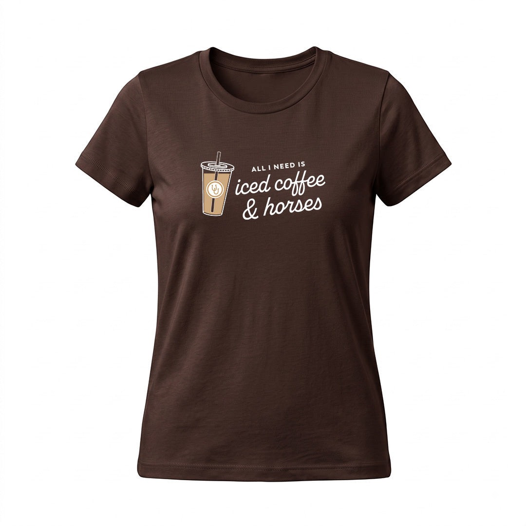 Dapplebay Iced Coffee & Horses Tee-Chocolate