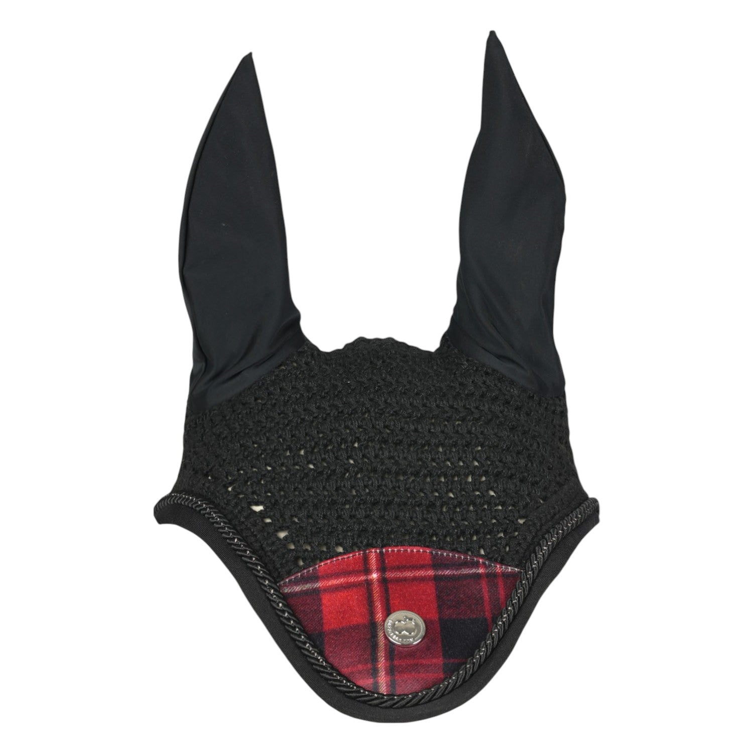 Dapplebay Holiday Plaid Fly Veil -RED-JPC Equestrian.com