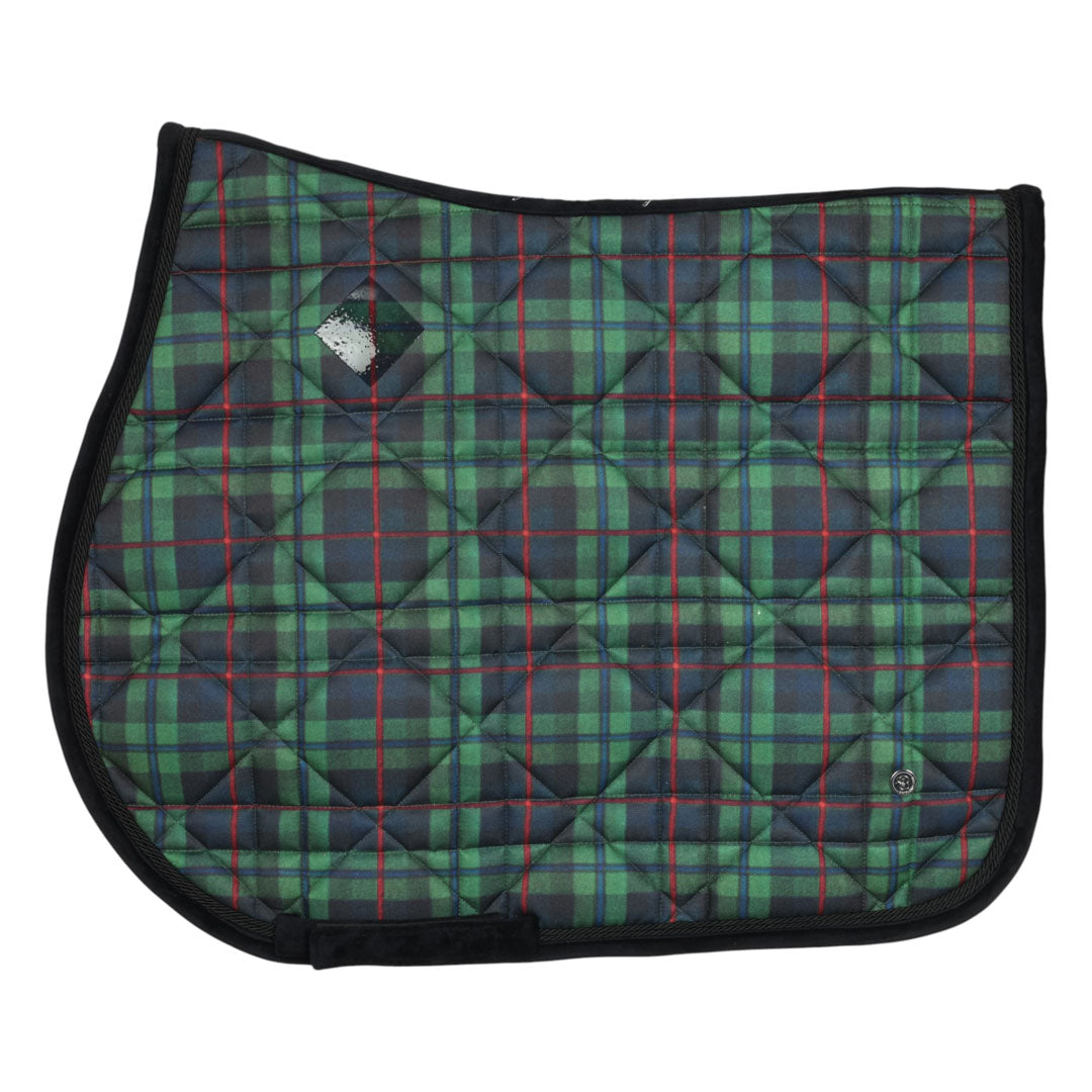 Dapplebay Holiday Plaid Pony Saddle Pad-GREEN