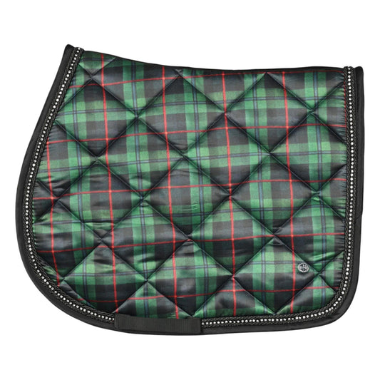 Dapplebay Holiday Plaid Pony Saddle Pad-GREEN-JPC Equestrian.com