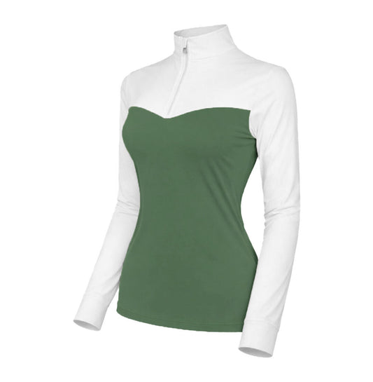 Dapplebay Lady 1/4 Zip LS Show Top-Rosemary