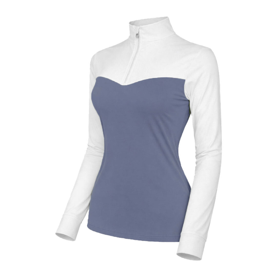 Dapplebay Lady 1/4 Zip LS Show Top-Purple Dusk