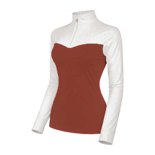 Dapplebay Lady 1/4 Zip LS Show Top-Rust
