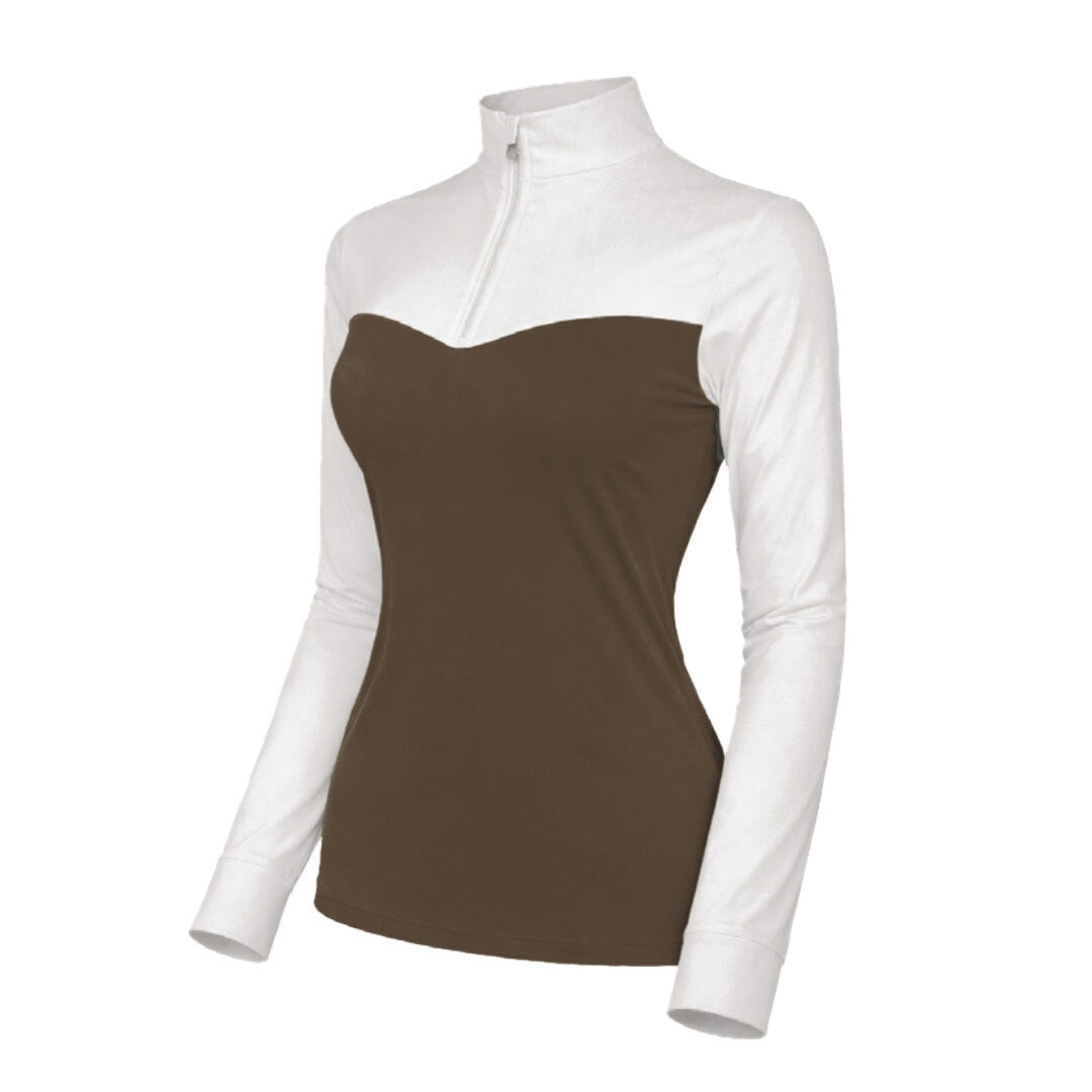 Dapplebay Lady 1/4 Zip LS Show Top-Chocolate