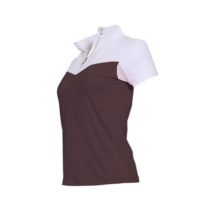 Dapplebay Lady 1/4 Zip SS Show Top-Chocolate