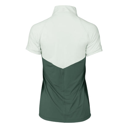 Dapplebay Lady 1/4 Zip Riding Top - Short Sleeve-Light Teal/Evergreen