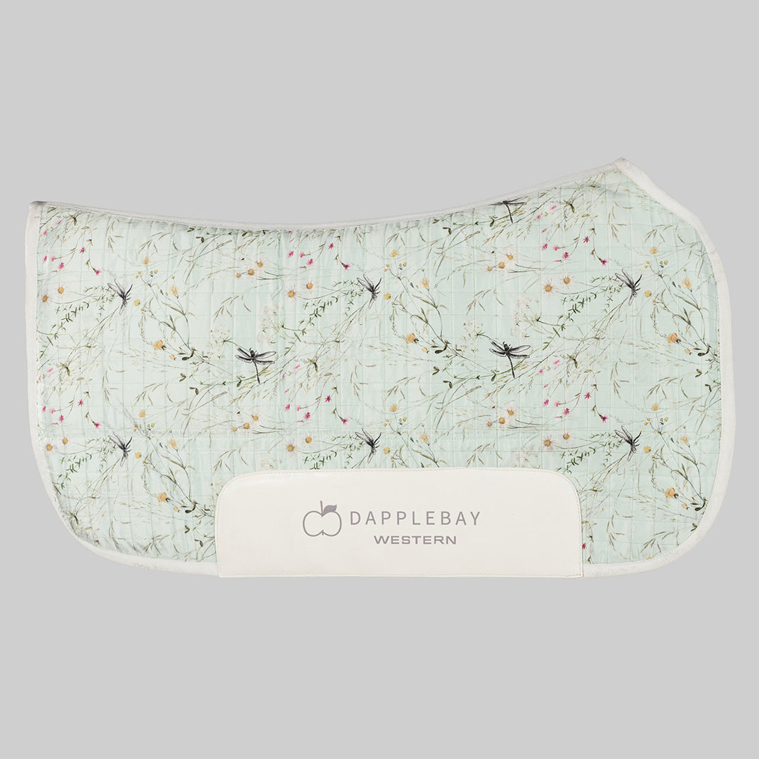 Dapplebay Dragonfly Meadow Western Saddle Pad-Dusty Teal