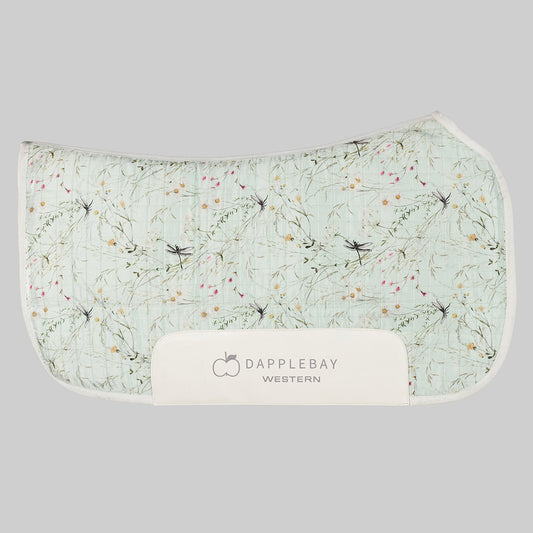 Dapplebay Dragonfly Meadow Western Saddle Pad-Dusty Teal