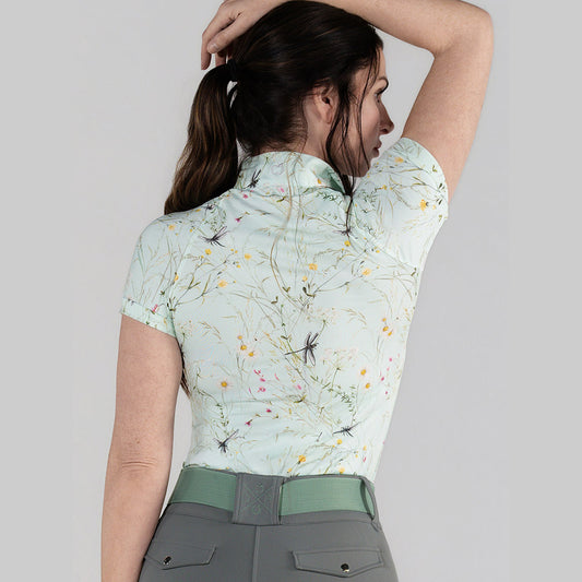 Dapplebay Dragonfly Meadow 1/4 Zip SS Riding Top-Dusty Teal