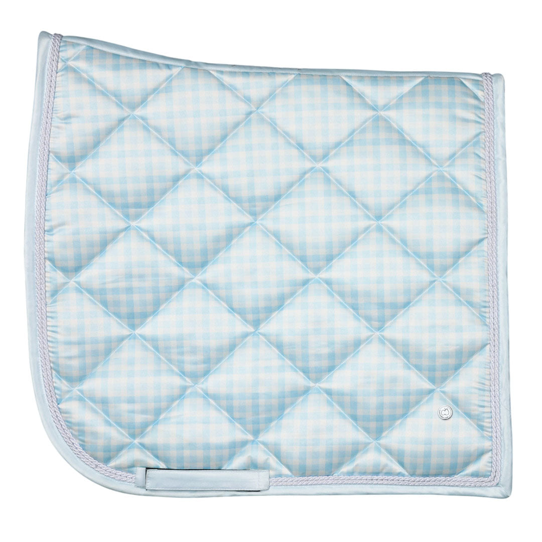 Dapplebay Gingham Dressage Saddle Pad-Blue/White