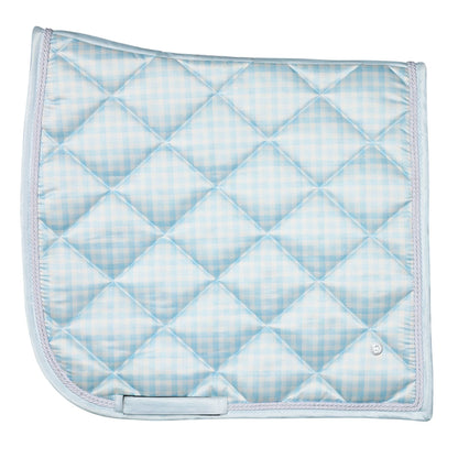 Dapplebay Gingham Dressage Saddle Pad-Blue/White