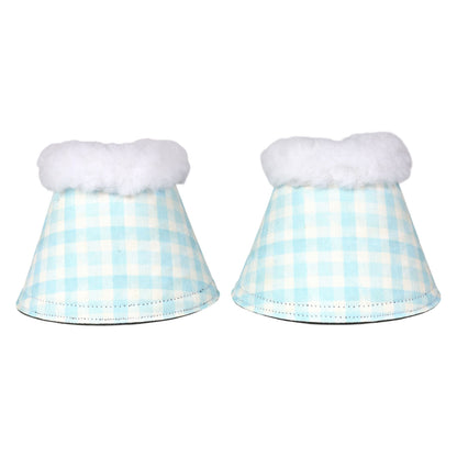 Dapplebay Gingham Bell Boots-Blue/White