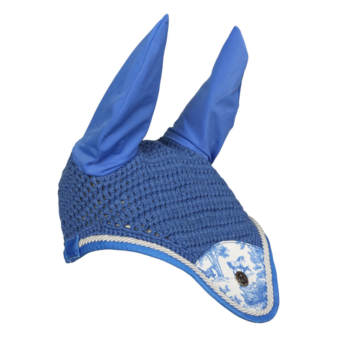 Dapplebay Equestrian Toile Fly Veil-Blue/White