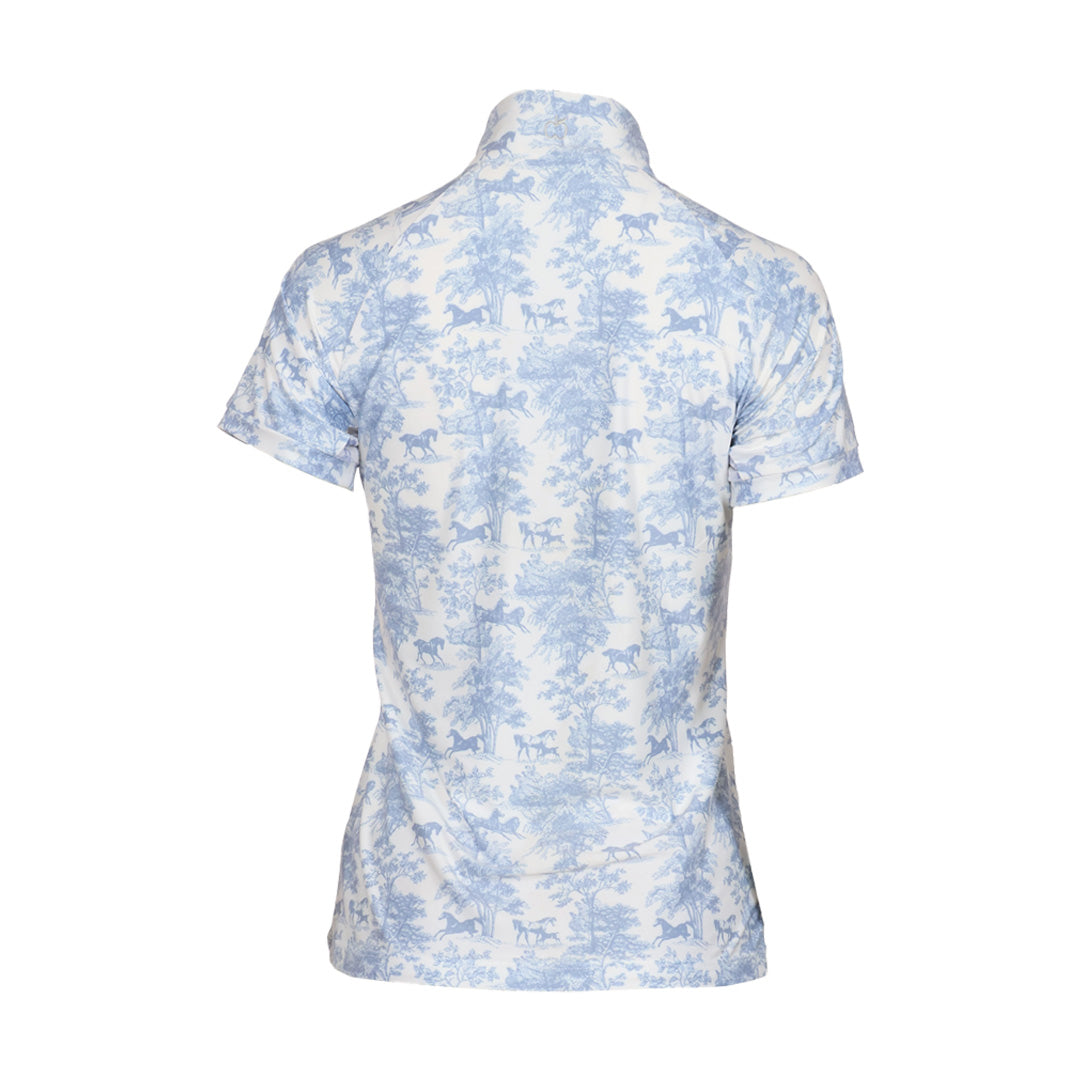 Dapplebay Equestrian Toile 1/4 Zip SS Riding Top-Moonrise
