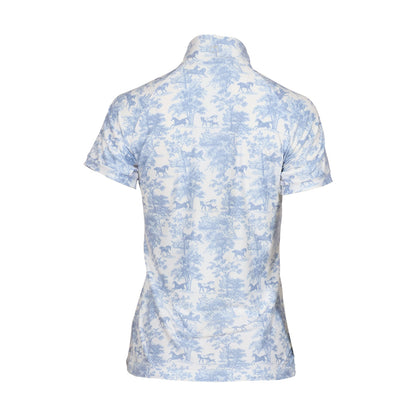 Dapplebay Equestrian Toile 1/4 Zip SS Riding Top-Moonrise