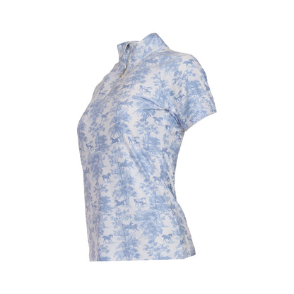Dapplebay Equestrian Toile 1/4 Zip SS Riding Top-Moonrise