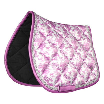 Dapplebay Equestrian Toile Pony Saddle Pad-Rose/White