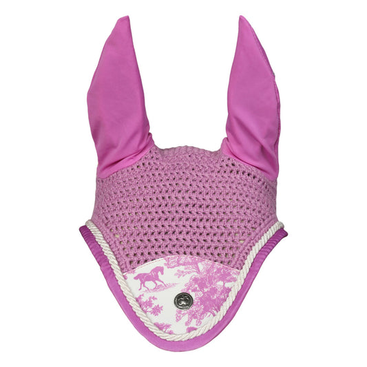 Dapplebay Equestrian Toile Pony Fly Veil-Rose/White
