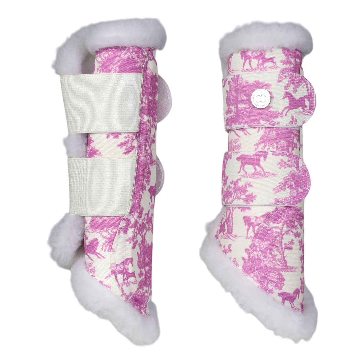 Dapplebay Equestrian Toile Brush Boots-Rose/White