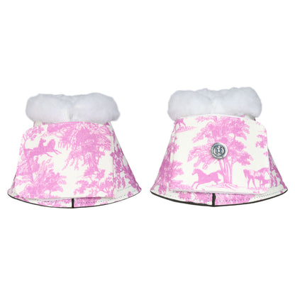 Dapplebay Equestrian Toile Bell Boots-Rose/White