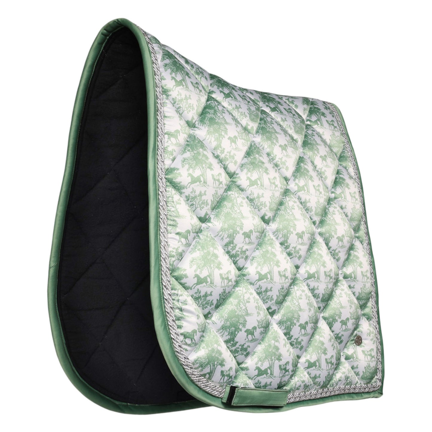 Dapplebay Equestrian Toile Dressage Saddle Pad-Green/White