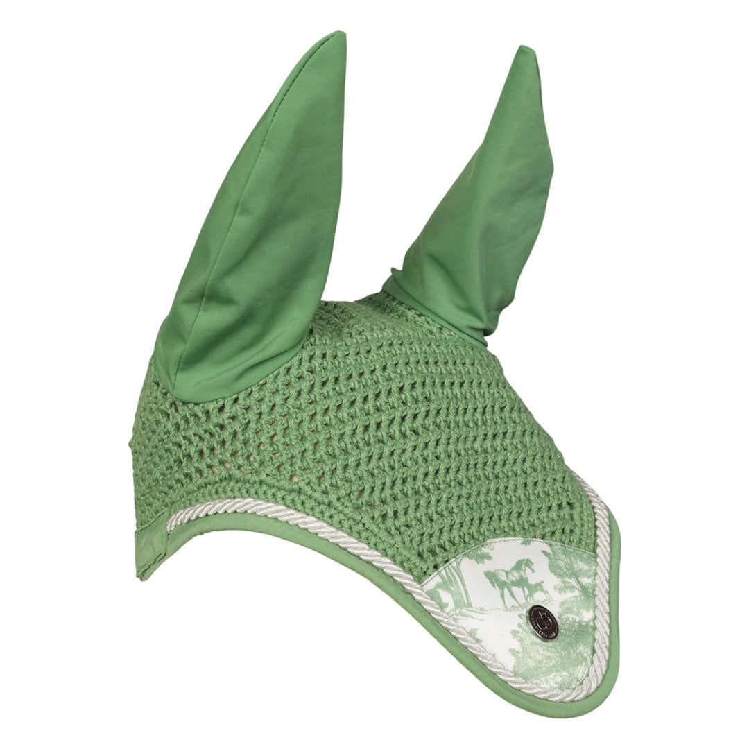 Dapplebay Equestrian Toile Fly Veil-Green/White