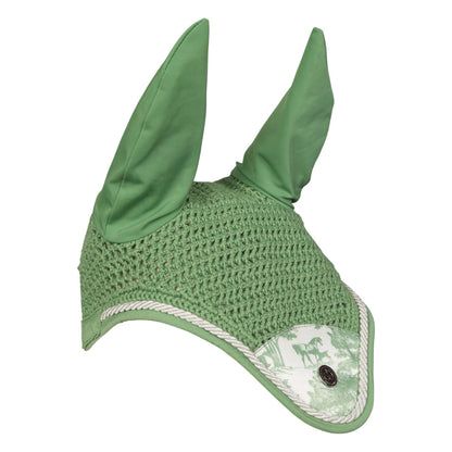 Dapplebay Equestrian Toile Fly Veil-Green/White