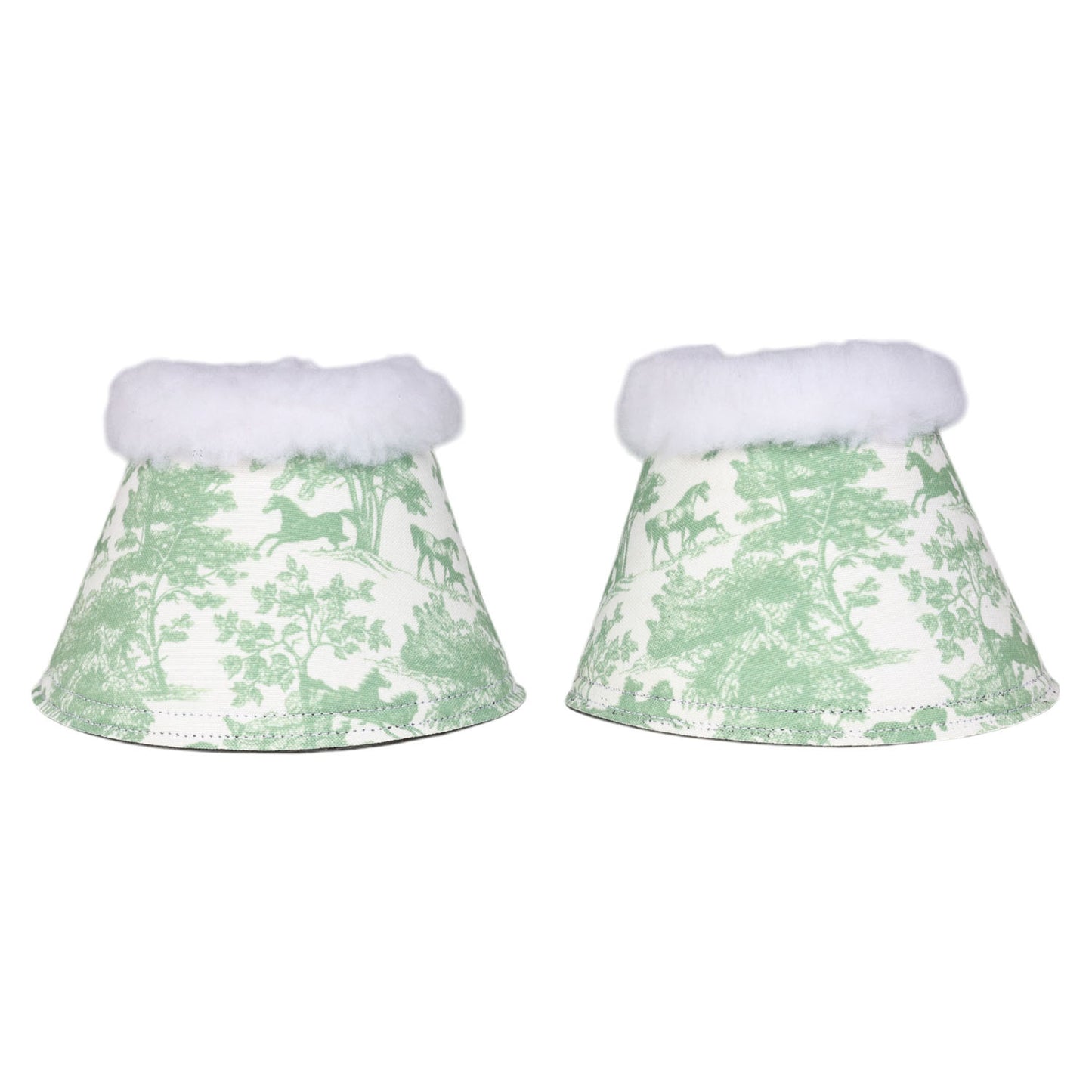 Dapplebay Equestrian Toile Bell Boots-Green/White