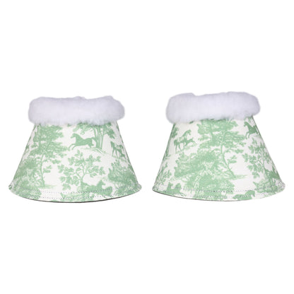Dapplebay Equestrian Toile Bell Boots-Green/White