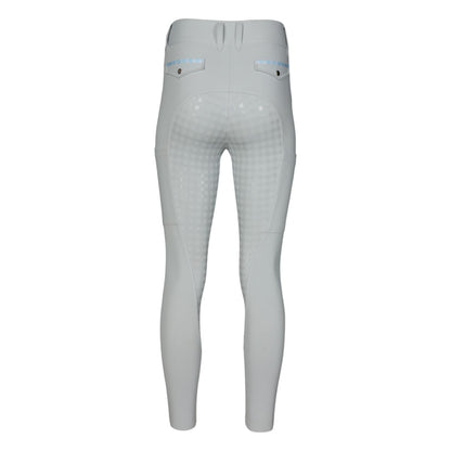 Dapplebay Gingham Compression Full Seat Breeches-Light Grey