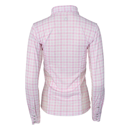 Dapplebay Gingham Button Down Western Shirt-Pink/White