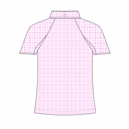 Dapplebay Kids Pink Gingham 1/4 Zip - Short Sleeve