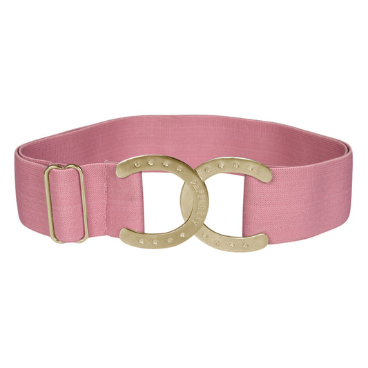 Dapplebay Horse Shoe Elastic Belt - Light Pink/Gold