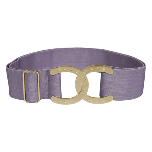 Dapplebay Horse Shoe Elastic Belt - Lavender/Gold
