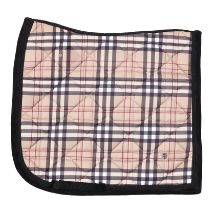 Dapplebay Holiday Plaid Dressage Saddle Pad-Tan