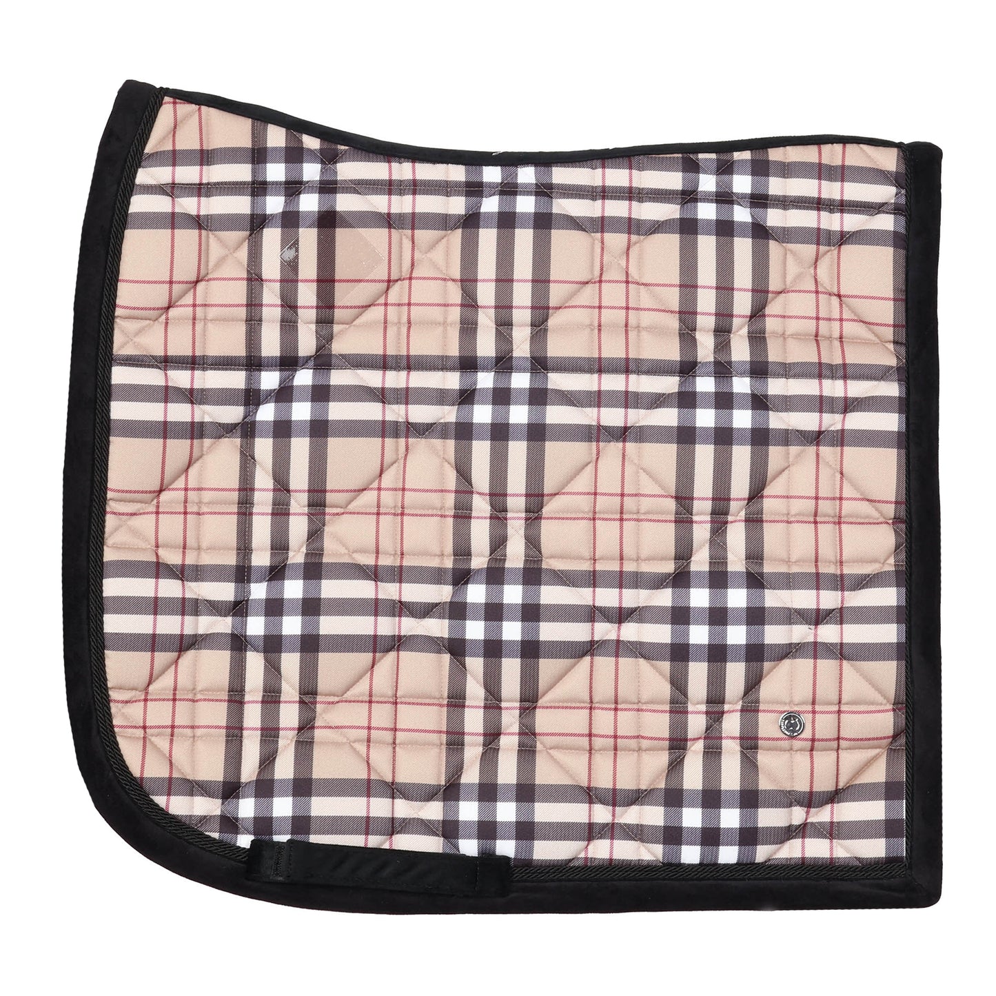 Dapplebay Holiday Plaid Dressage Saddle Pad-Tan