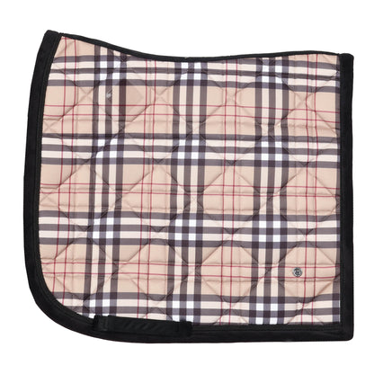 Dapplebay Holiday Plaid Dressage Saddle Pad-Tan