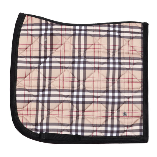 Dapplebay Holiday Plaid Dressage Saddle Pad-Tan