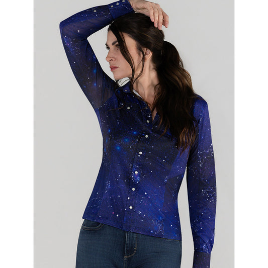 Dapplebay Constellation Western Shirt-Navy/Multi