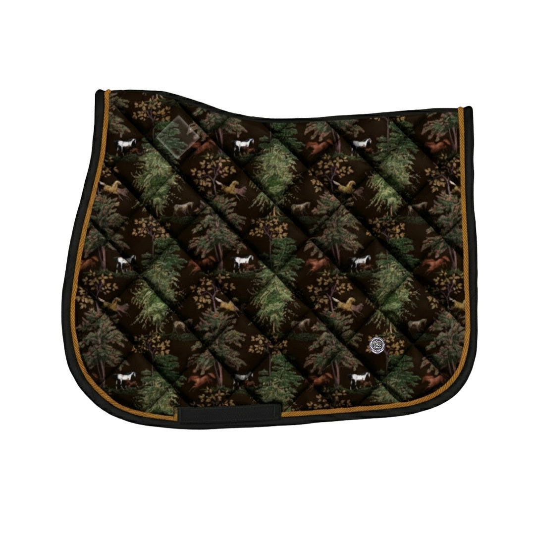 Dapplebay Autumn Toile Jump Saddle Pad-Dark Bay
