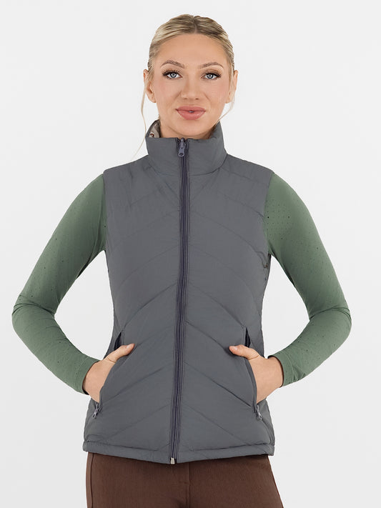 Dapplebay Lady Reversible Quilted Vest-Graphite