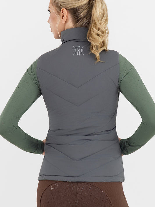 Dapplebay Lady Reversible Quilted Vest-Graphite