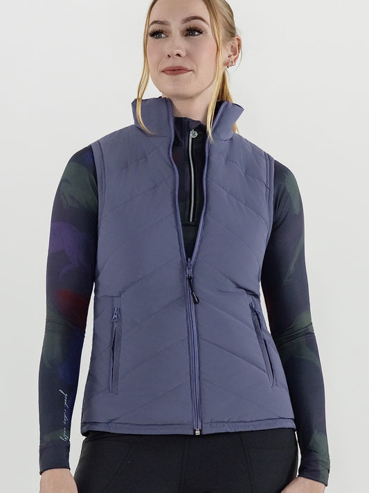 Dapplebay Lady Reversible Quilted Vest-Purple Dusk