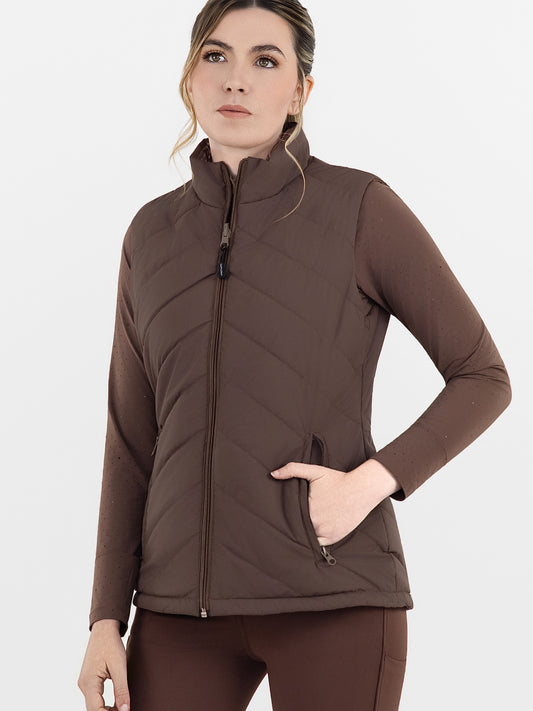 Dapplebay Lady Reversible Quilted Vest-Chocolate