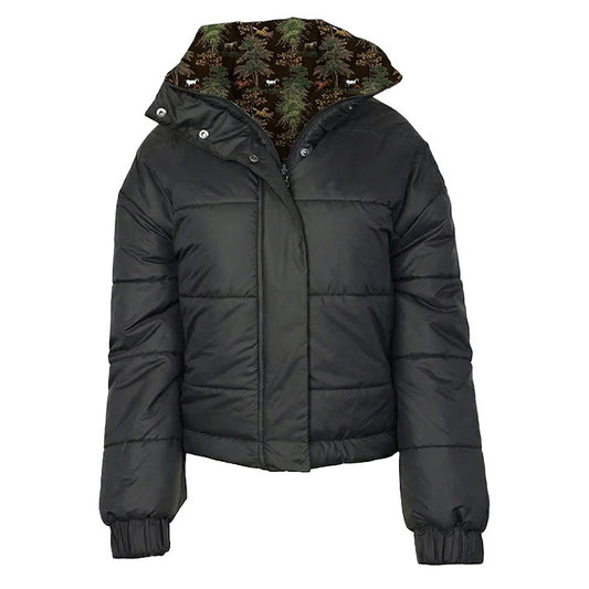 Dapplebay Reversible Puffer Jacket-Black