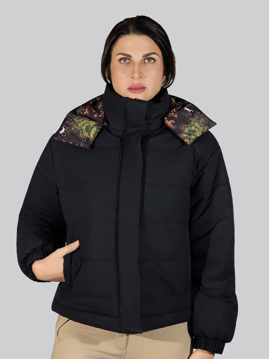 Dapplebay Reversible Puffer Jacket-Black