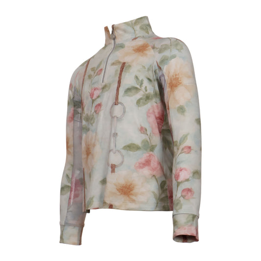 Dapplebay Kids Vintage Floral 1/4 Zip LS Riding Top