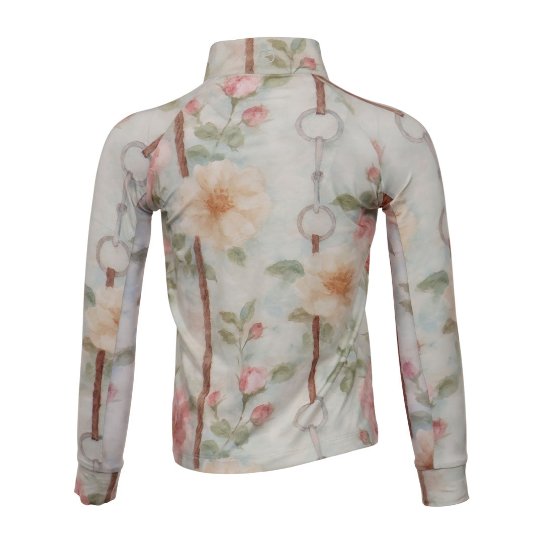 Dapplebay Kids Vintage Floral 1/4 Zip LS Riding Top