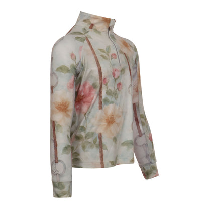Dapplebay Kids Vintage Floral 1/4 Zip LS Riding Top