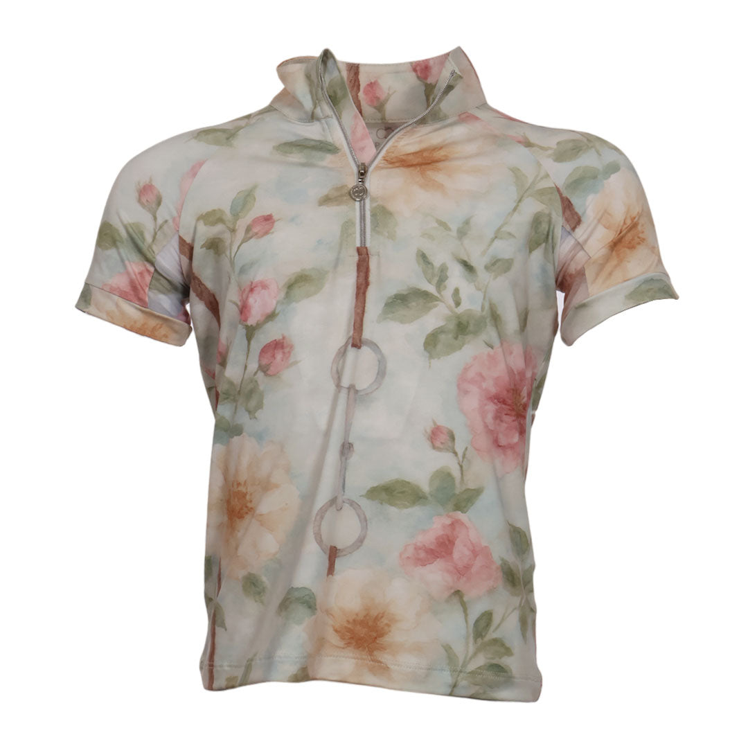 Dapplebay Kids Vintage Floral 1/4 Zip SS Riding Top